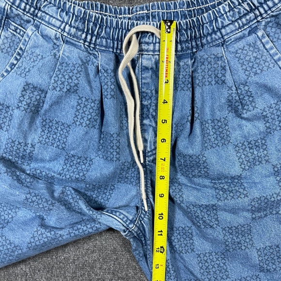 Vans Range Elastic Drawstring Mended Check Crop Pants Size Small Blue 0695 - Picture 8 of 10